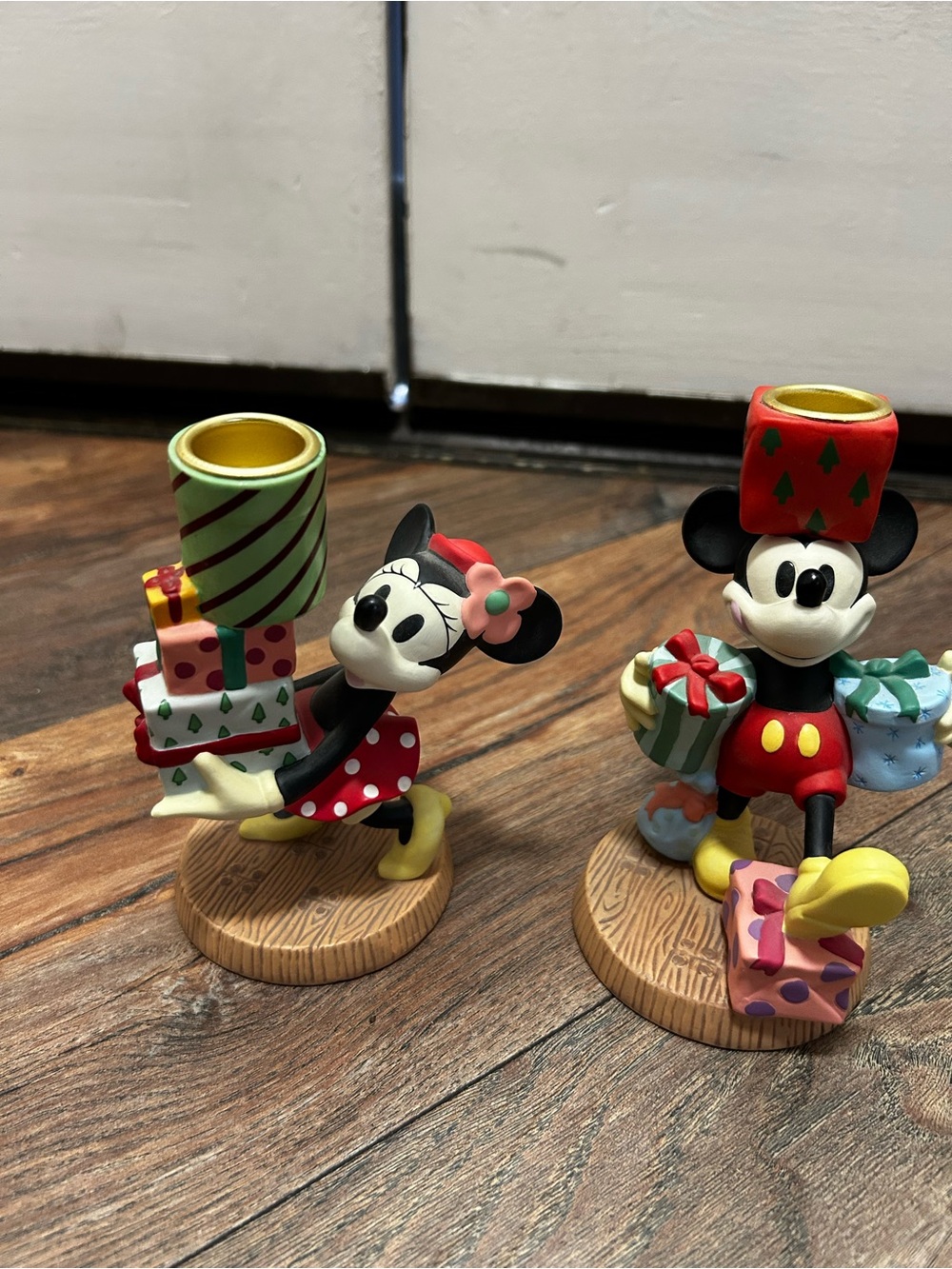 Mickey's Season of Song Candle Holders Disney Store Mickey & Minnie Mouse